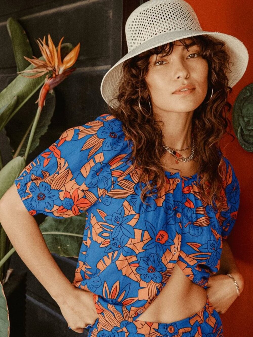 BRIXTON / Womens / Mercado / Linen Top / Terracotta / Medium